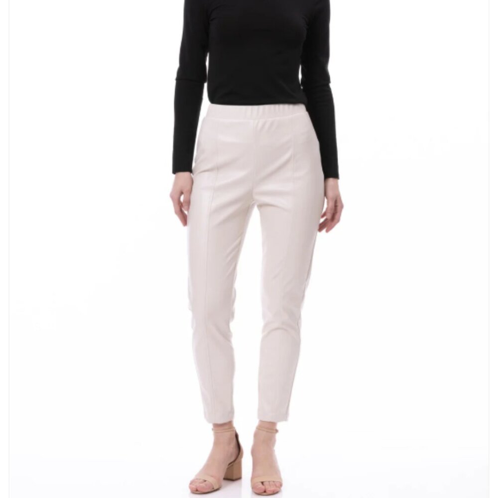 Carloslines Women's PU Leather Skinny Cigarettes Pant  - XL